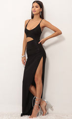 Cutout Maxi Dress in Black