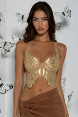 Cutout Cropped Halter Top