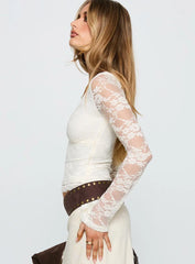 Pitter Long Sleeve Top Cream
