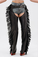 Rodeo Fringe Faux Leather Chaps
