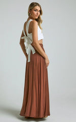 Break A Leg Maxi Skirt - Wrap Tie Skirt in Espresso