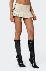 Edikted Margaret Pleated Ribbon Bow Mini Skort