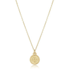 16" Necklace Gold - Blessing Small Gold Disc