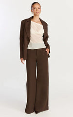 Milla Top - Georgette Asymmetric Draped Top in Cream
