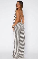 Can't Let Go Pant Ecru/Choc Stripe