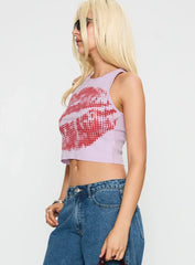 Kiss Of Love Graphic Top Purple