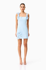 Chantelle Floral Mini Dress in Blue