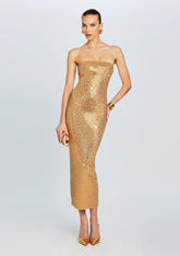 Boa Embellished Knit Dress
