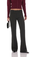 Low Rise Boot Cut Pants in Black