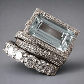 Women's Vintage Turquoise Stackable Ring Set | Silver-Tone Boho Rings