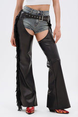Rodeo Fringe Faux Leather Chaps