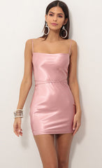 Slip Dress in Satin Rose