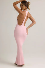 Modal Racerback Maxi Dress in Baby Pink