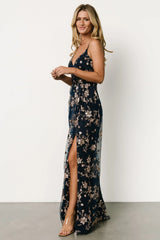 Marcia Sparkle Gown | Navy + Rose Gold