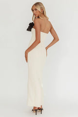Lonnie Neckline Decoration Maxi Dress Cream
