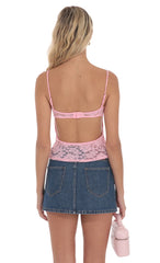 Sheer Lace Top in Pink