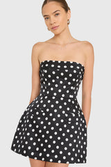 Lucienne Skort Romper in Polka Dot