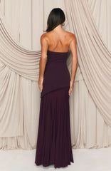 Sending My Best Strapless Maxi Dress Burgundy