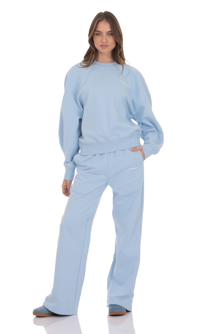 Cinchable Cuff Lucy Sweatpants in Blue