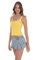 Double Bow Top in Yellow