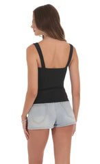 Lace Bust Top in Black