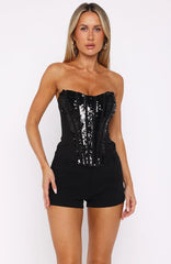 Two Of Us Strapless Bustier Black