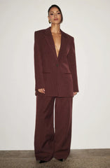 Reece Blazer - Burgundy Pinstripe