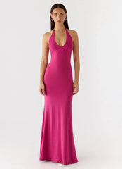 Have Your Attention Maxi Dress - Fuchsia